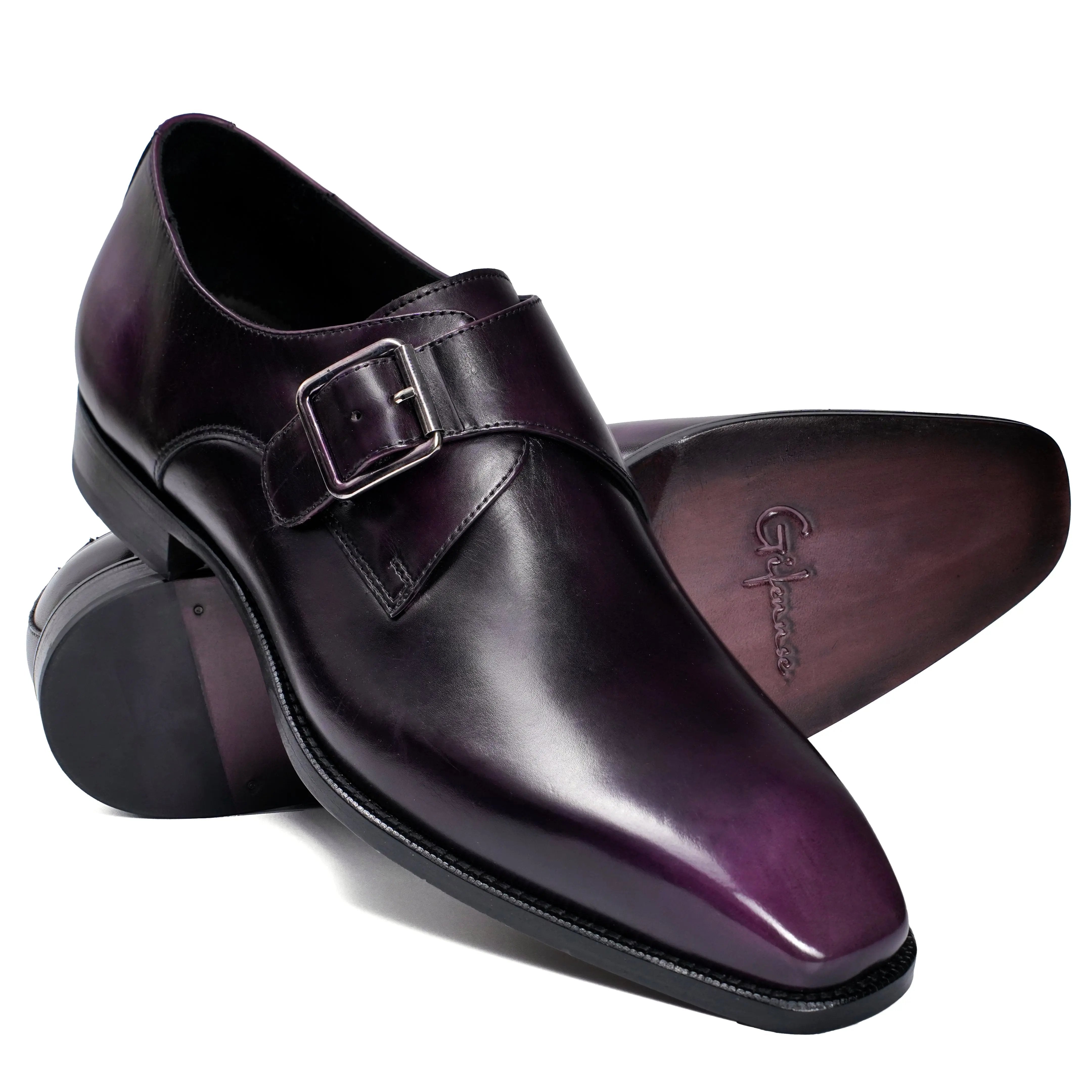 burgundy monk strap dress shoes Hetschke® Strap Monk Shoes