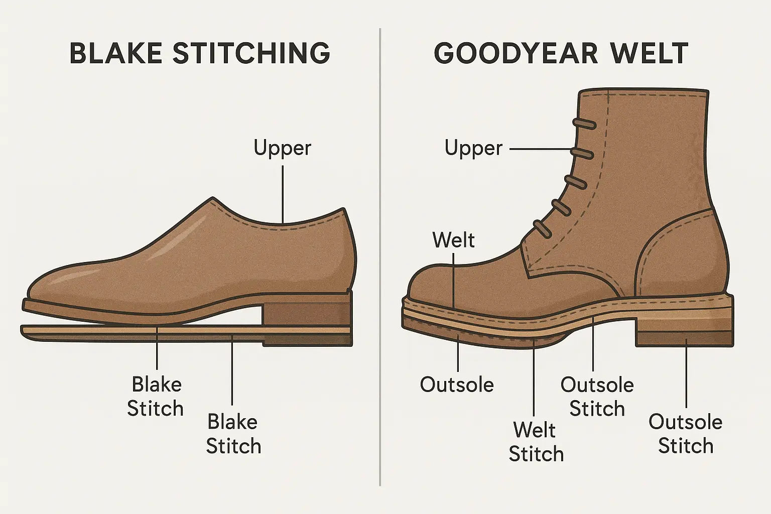Blake Stitching or Goodyear Welt: What are the Differences? – GIFENNSE