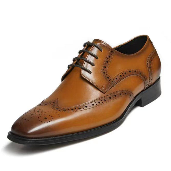Gifennse Men's Brown Oxford Dress Shoes