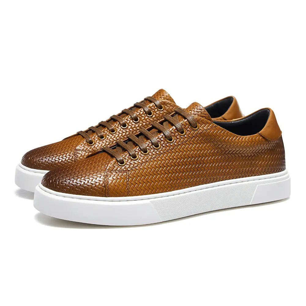 Gifennse Knit Shoes for Men Business Casual Platform Sneakers