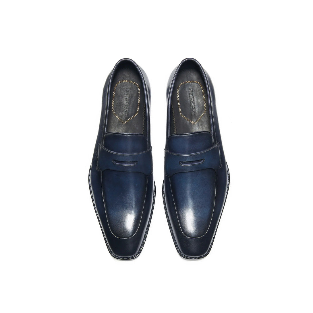 Hetschke Wide Toe Leather Penny Loafer Goodyear Shoes