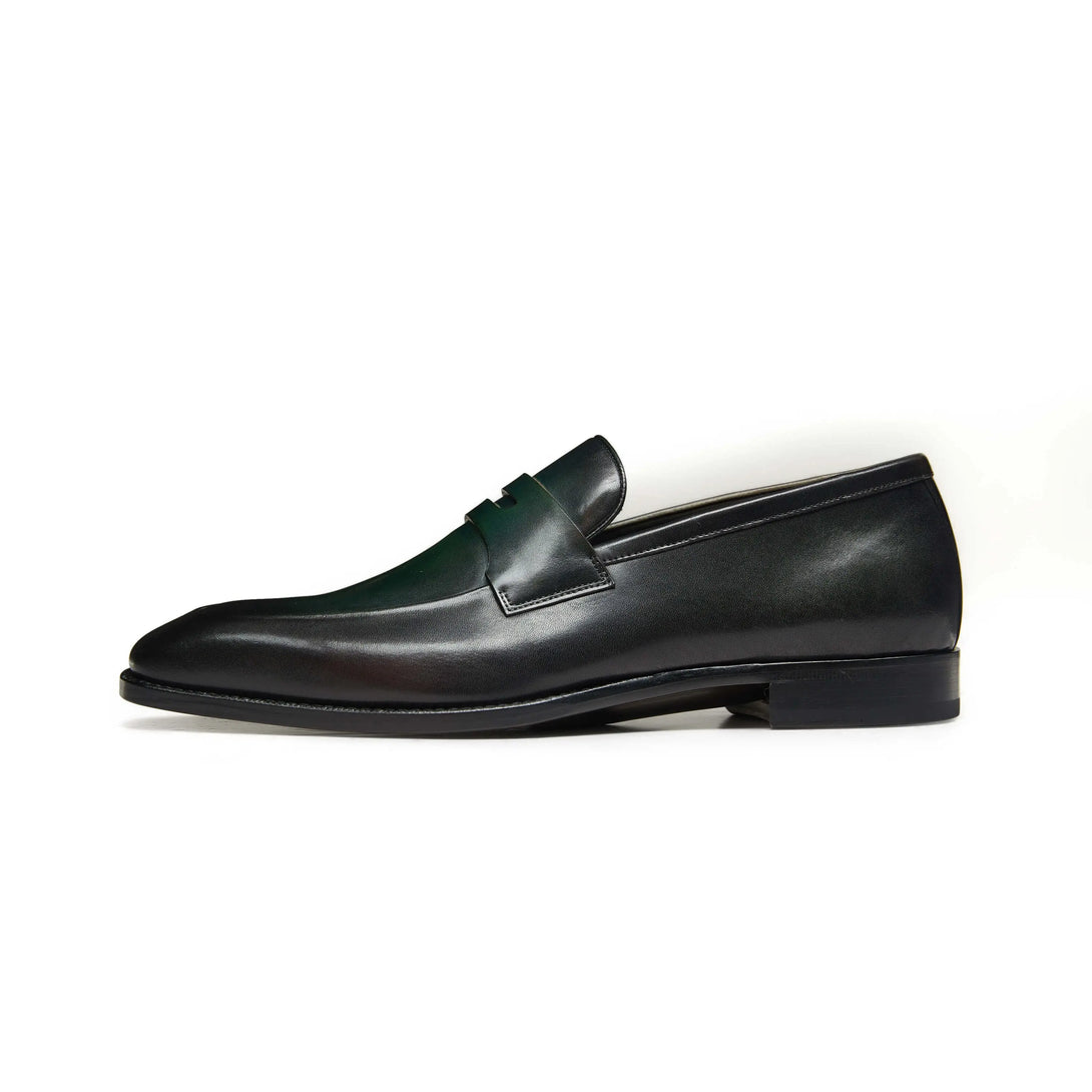 Hetschke Wide Toe Leather Penny Loafer Goodyear Shoes