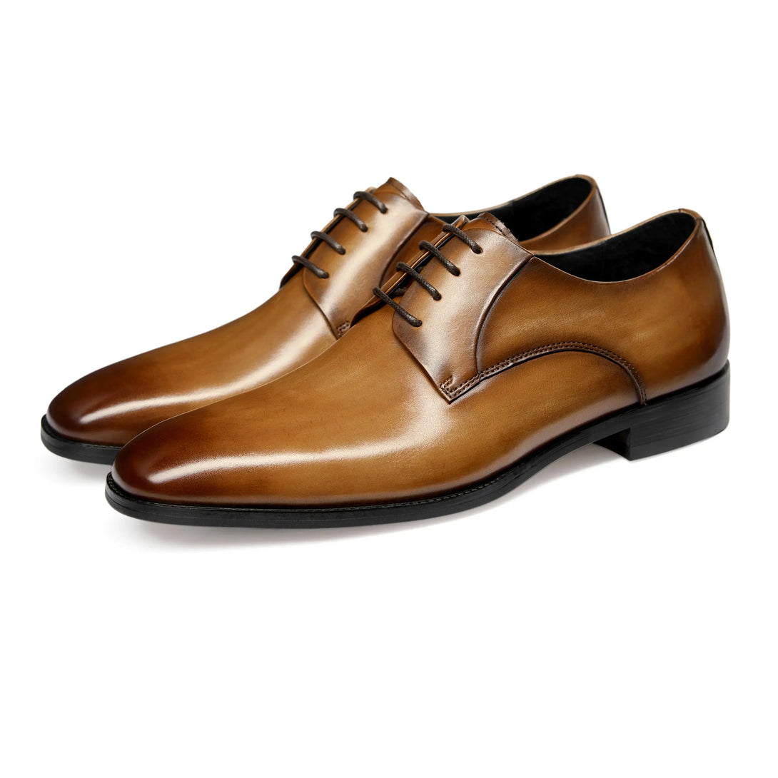 Men's Handmade Leather Modern Classic Lace up Leather Lined Perforated Dress Oxfords Shoes