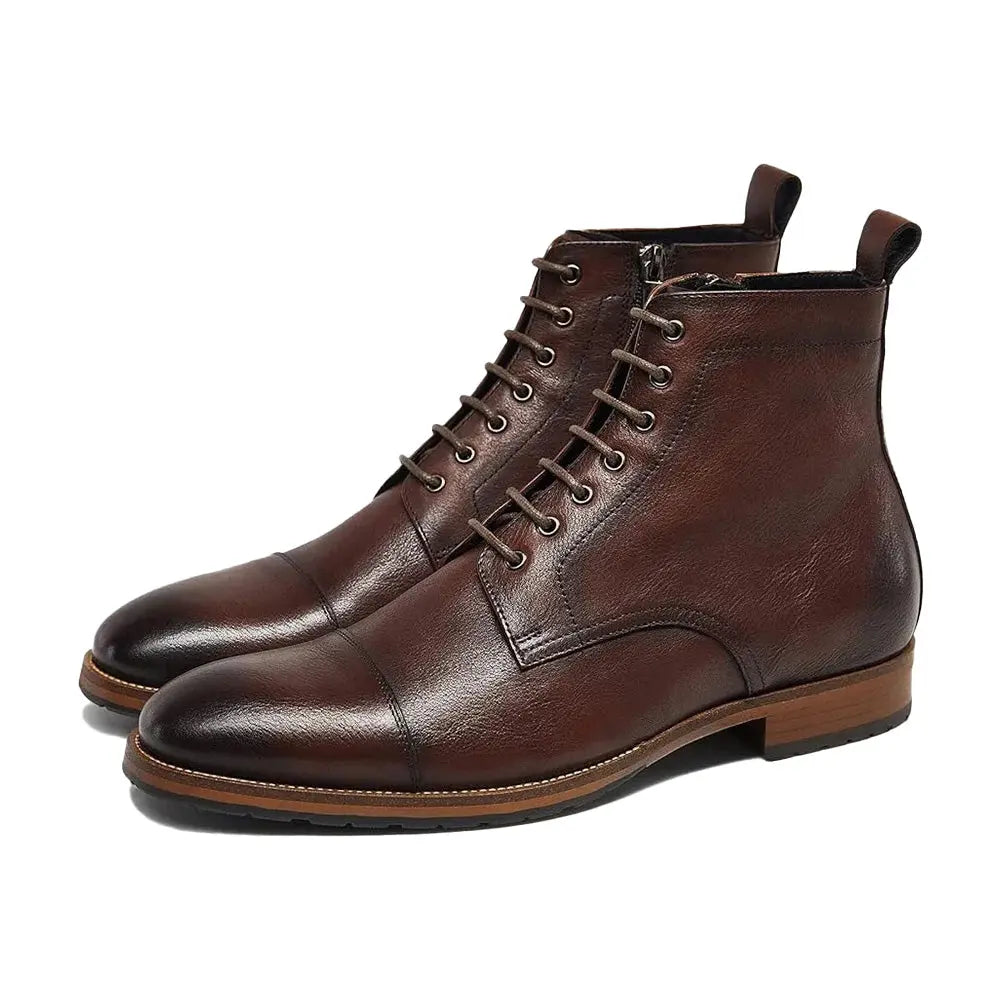 Gifennse Men's Casual Oxford Chukka Black Dress Boots