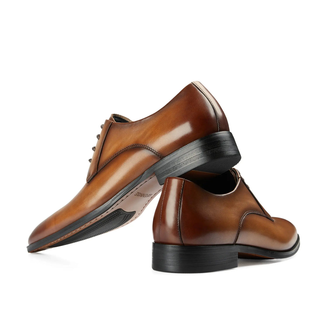 Men's Handmade Leather Modern Classic Lace up Leather Lined Perforated Dress Oxfords Shoes