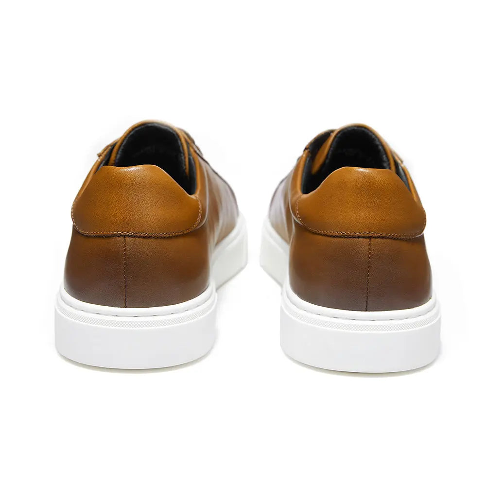 Gifennse Mens Lace-Up Business Casual Platform Sneakers