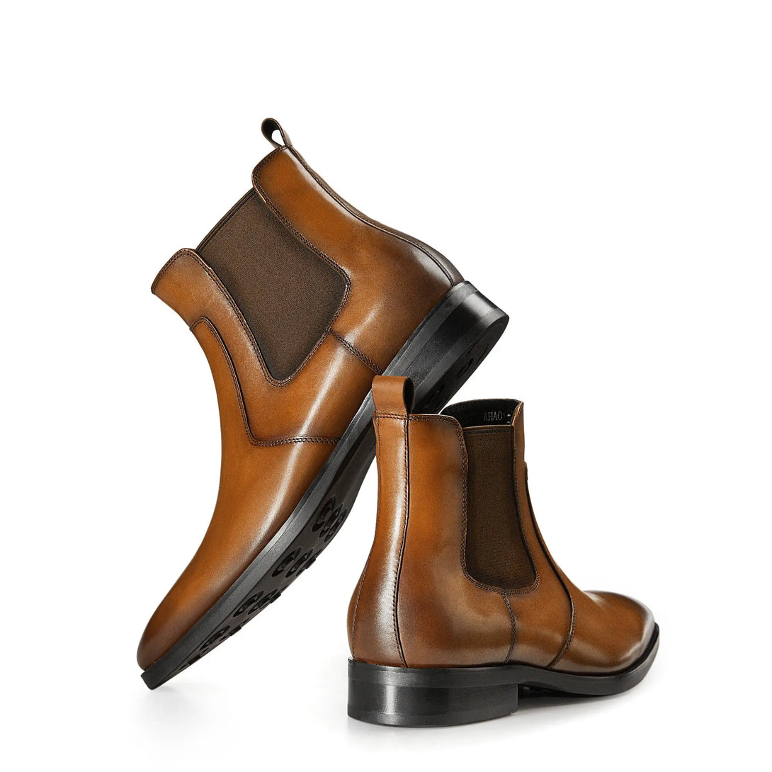Gifennse Mens Dress Leather Chelsea Boots