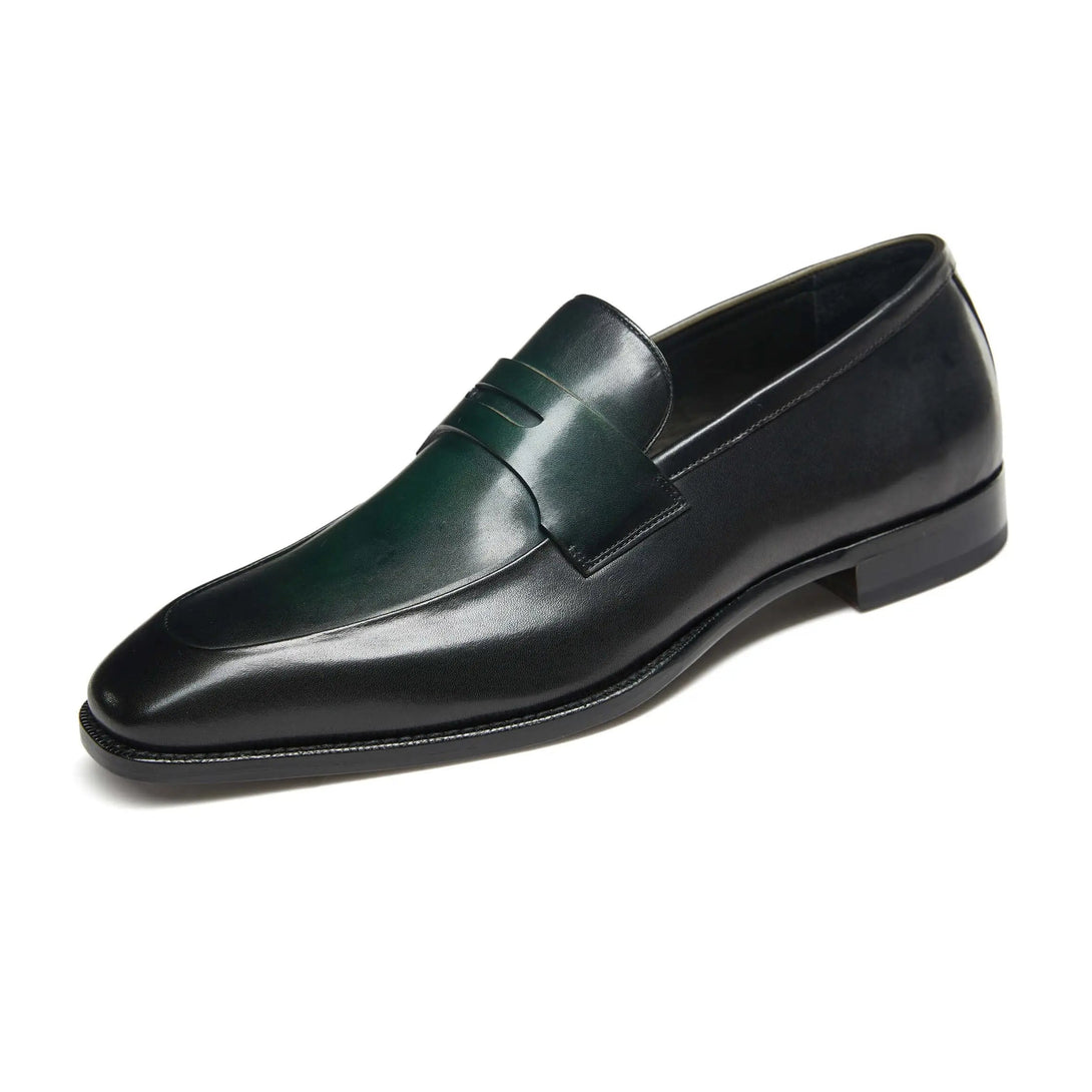 Hetschke Wide Toe Leather Penny Loafer Goodyear Shoes