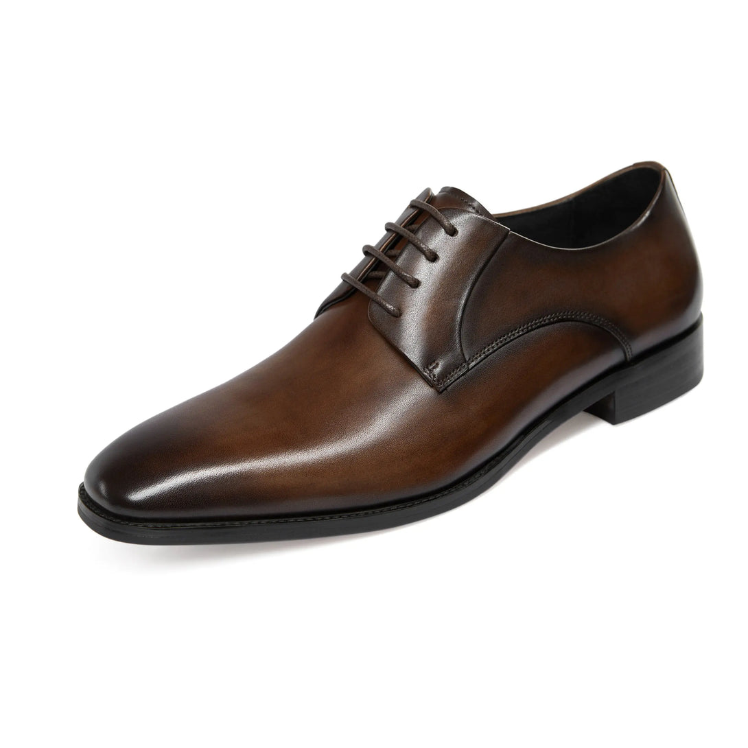 Men's Handmade Leather Modern Classic Lace up Leather Lined Perforated Dress Oxfords Shoes