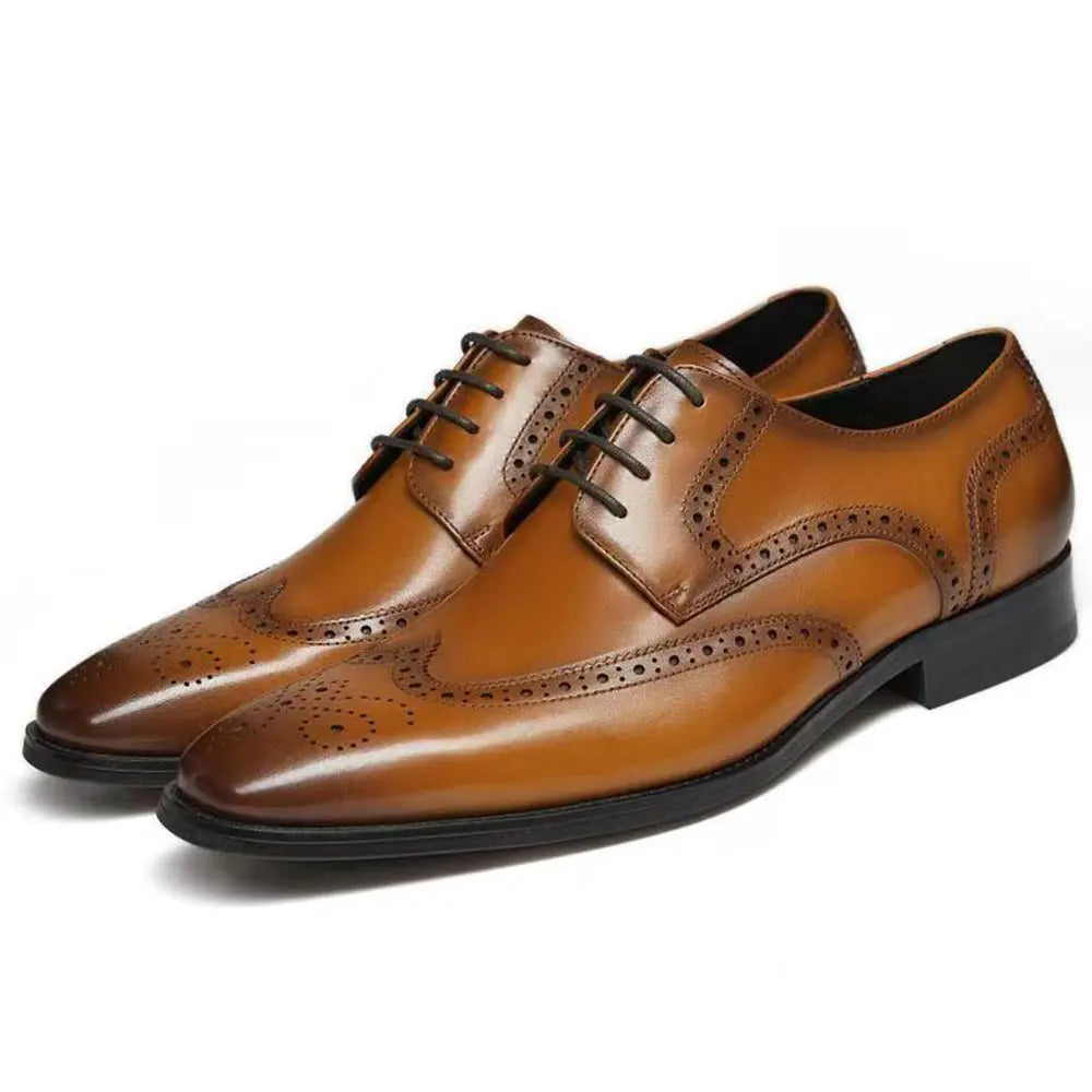 Gifennse Men's Brown Oxford Dress Shoes