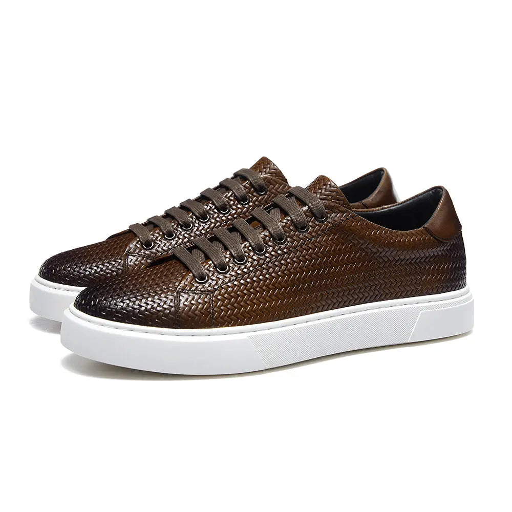 Gifennse Knit Shoes for Men Business Casual Platform Sneakers