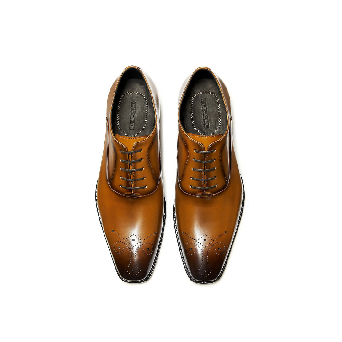 Hetschke leather engraved Captoe Oxford Goodyear Welted Shoes