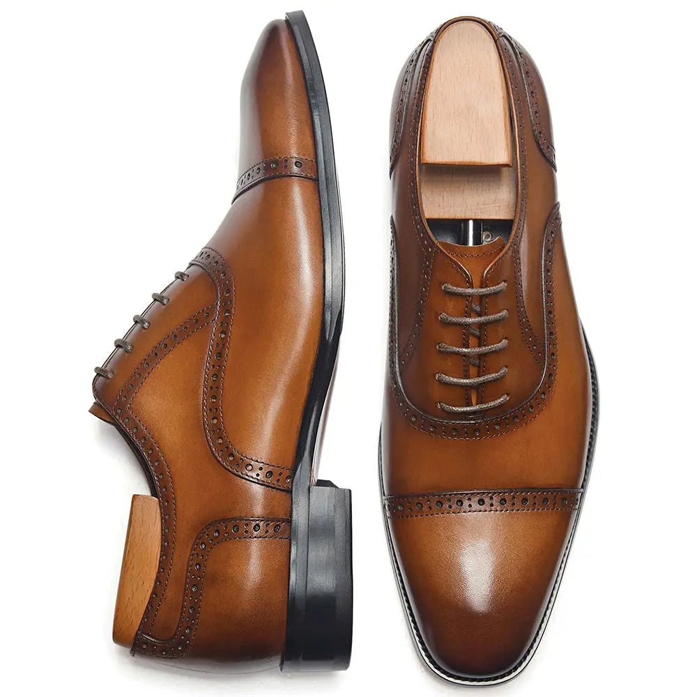 Gifennse Men's Black Oxford Style Shoes