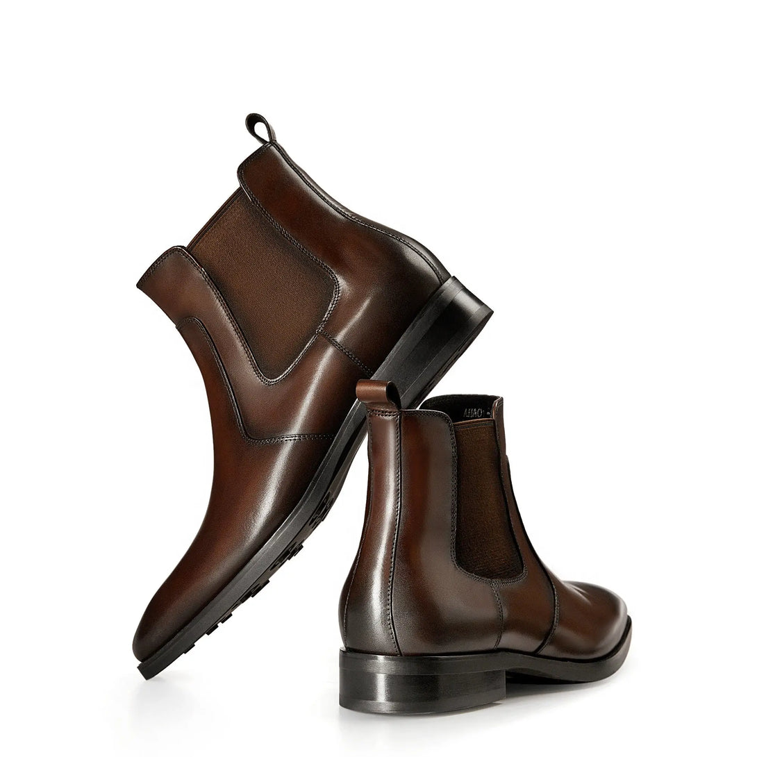 Gifennse Mens Dress Leather Chelsea Boots