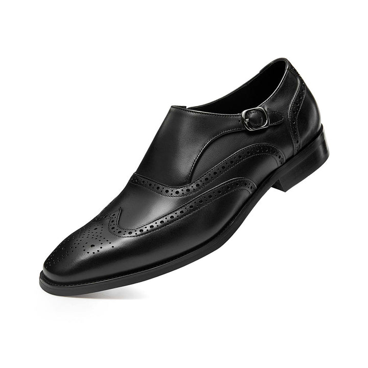 Gifennse Men ’s Monk Strap Wingtip Slip-On Penny Loafer