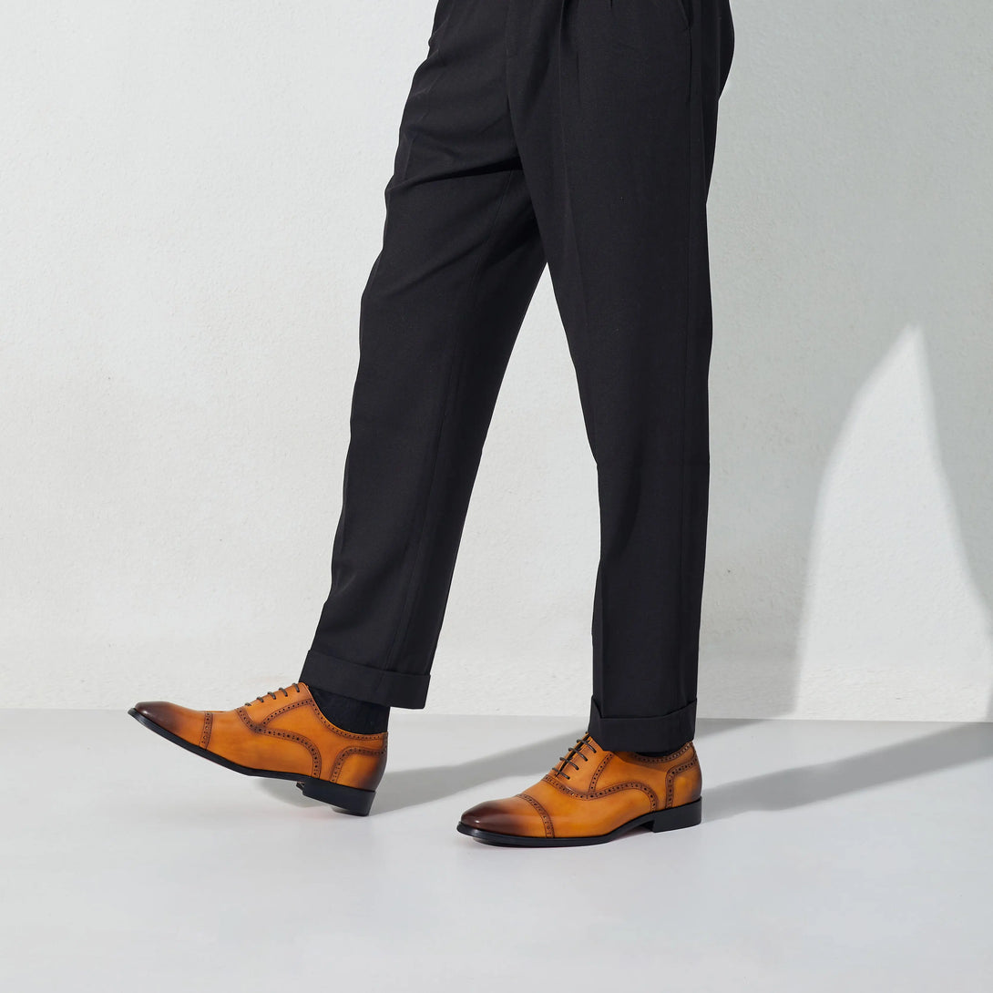 Gifennse Men's Black Oxford Style Shoes