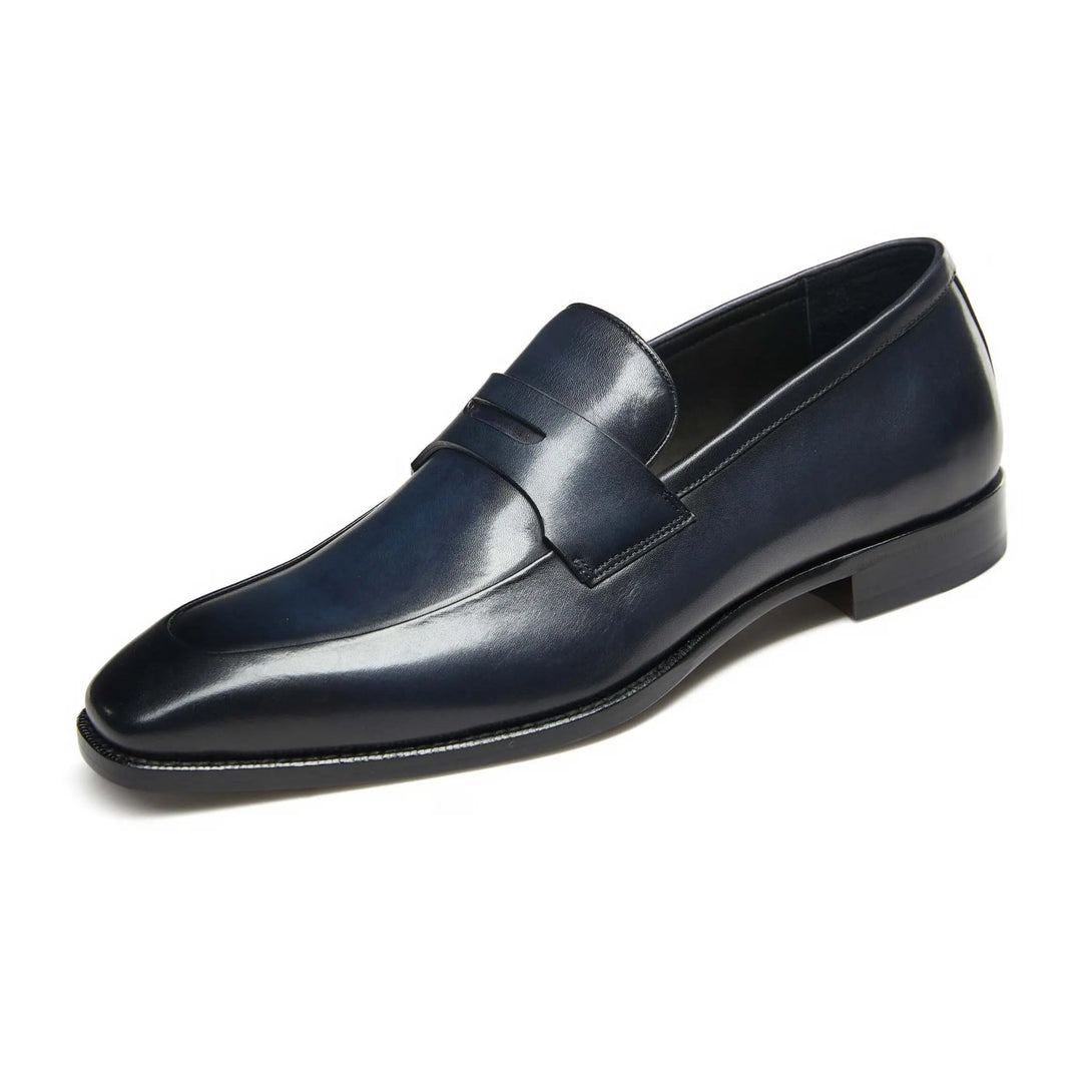 Hetschke Wide Toe Leather Penny Loafer Goodyear Shoes