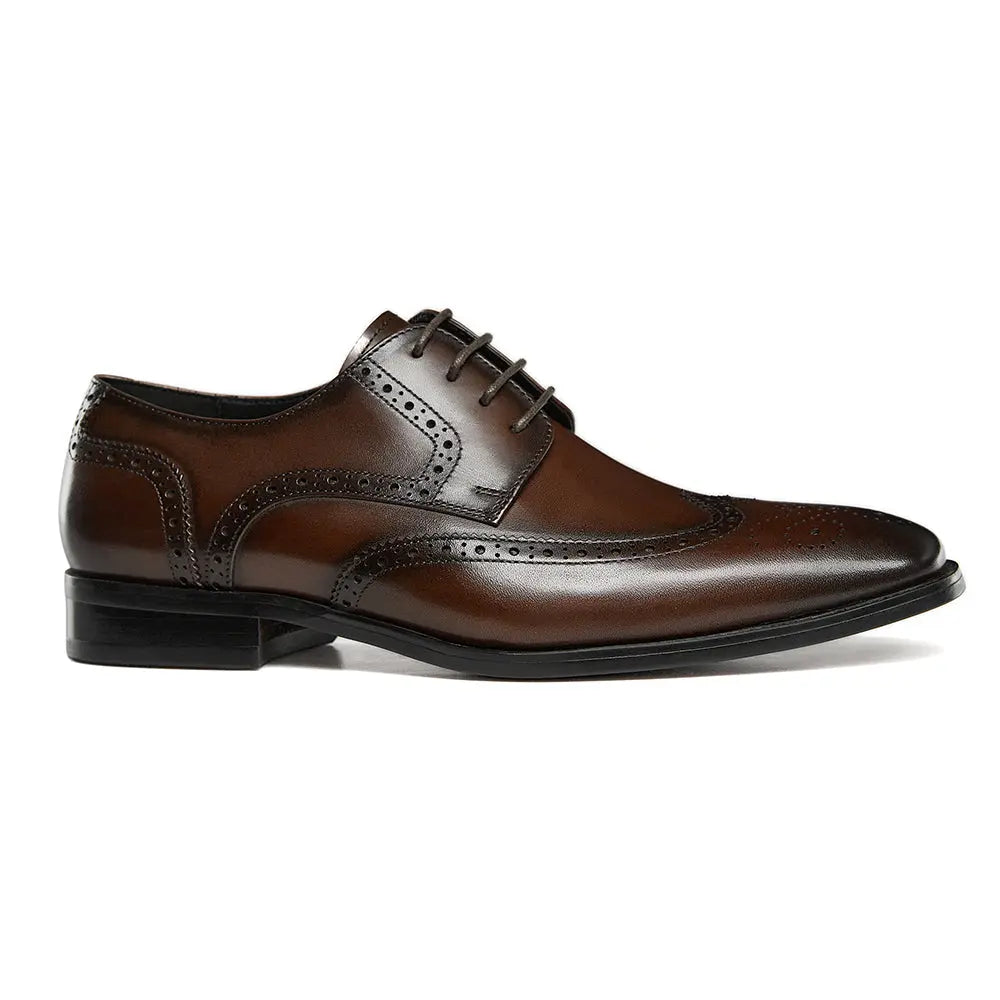 Gifennse Men's Dark Brown Oxford Dress Shoes