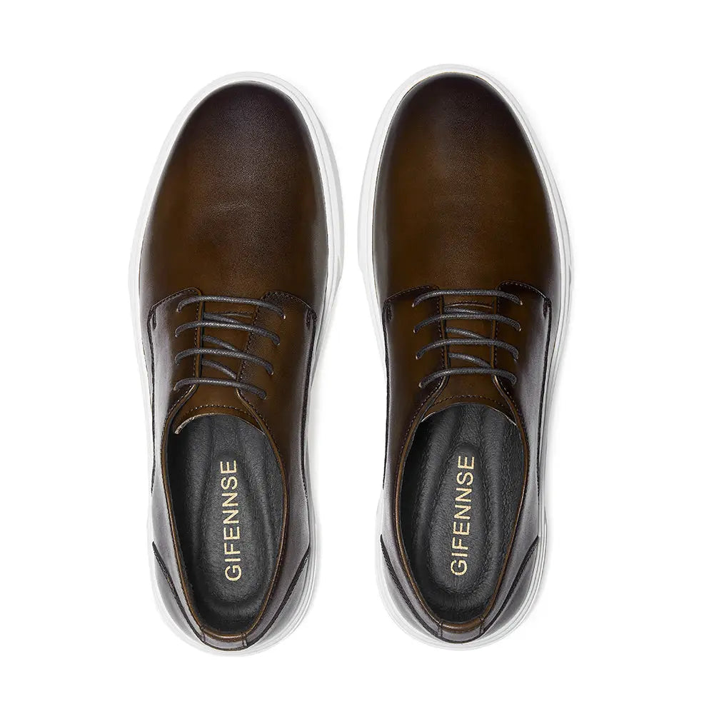 Gifennse Mens Business Casual Platform Sneakers Shoes