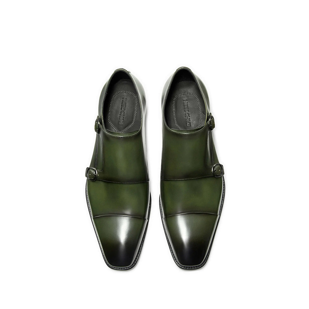 Gifennse Double Monkstraps Leather Loafer Blue Hetschke® Strap Monk Shoes - Stylish and Comfortable – GIFENNSE main image 2