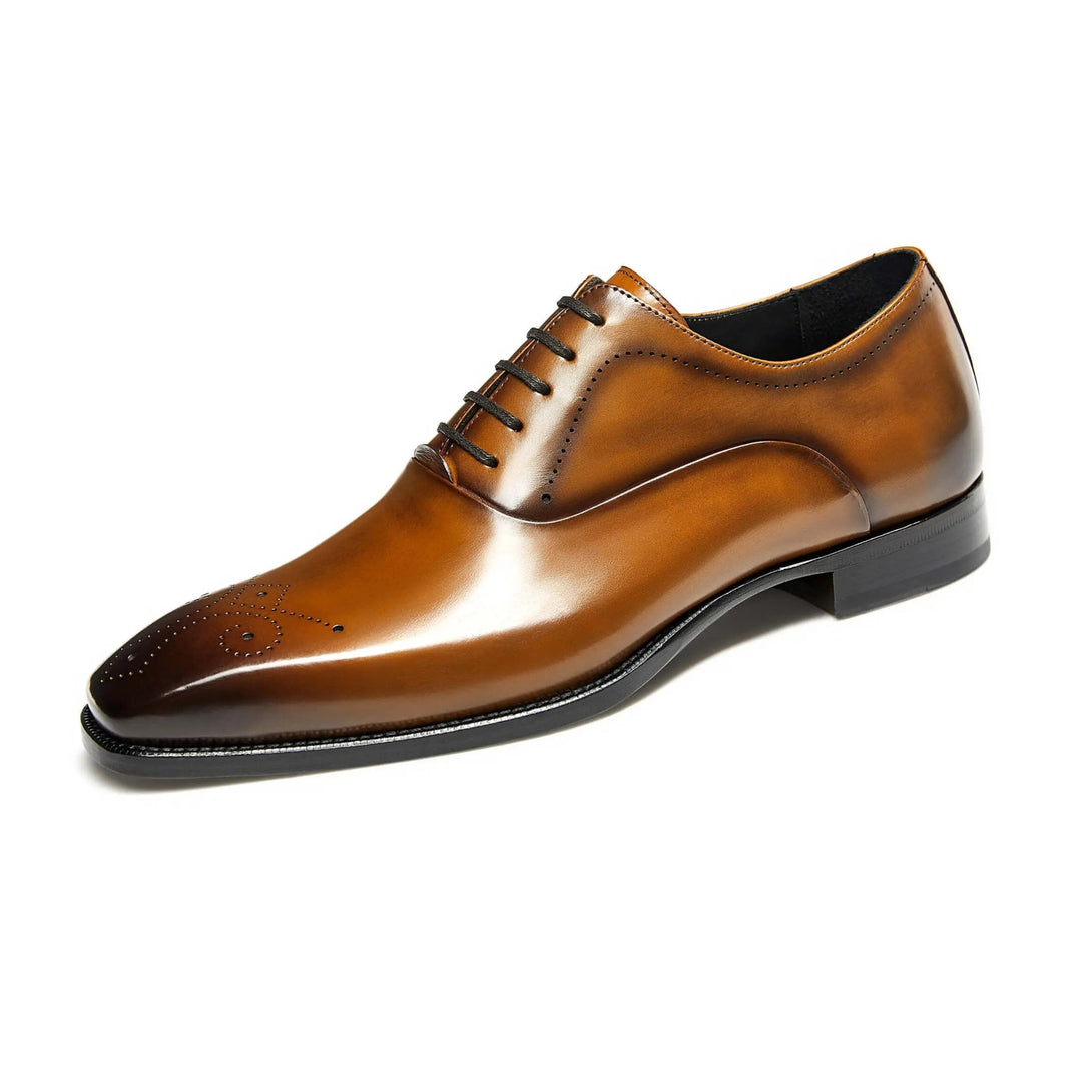 Hetschke leather engraved Captoe Oxford Goodyear Welted Shoes
