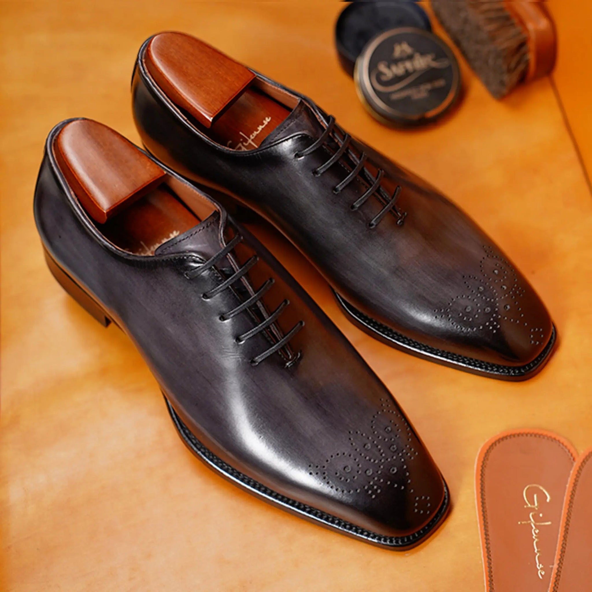 Hand Painted Whole Cut Brogue Oxford Gifennse