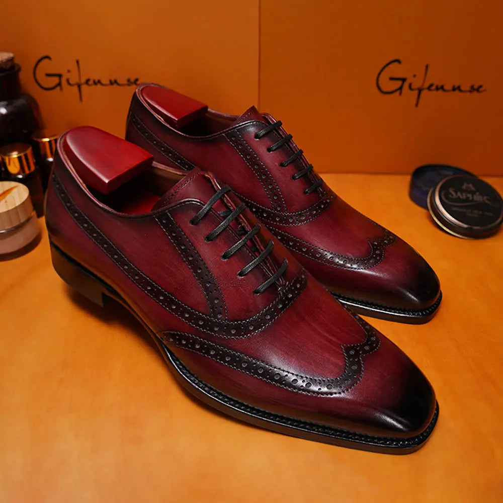 Hand Painted Brogue Oxford Gifennse