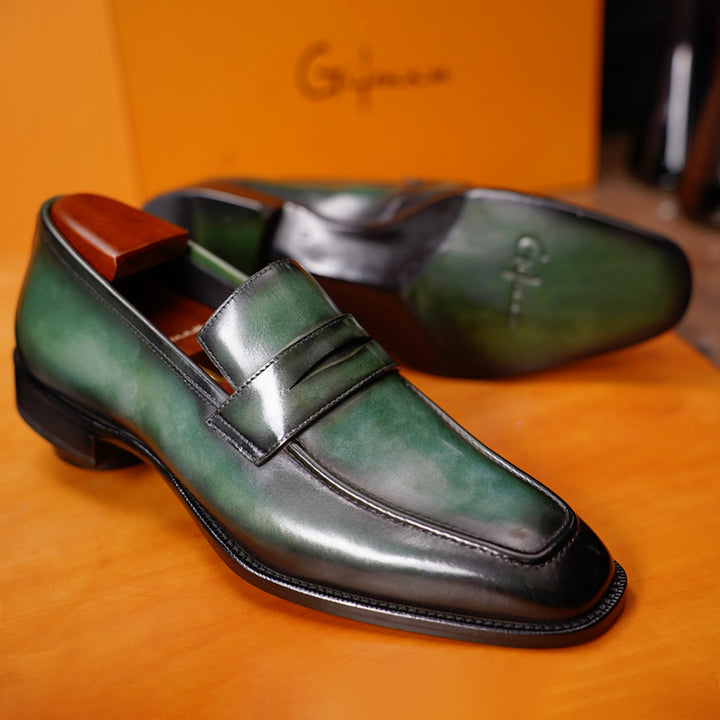 Hand Painted Penny Loafers Gifennse