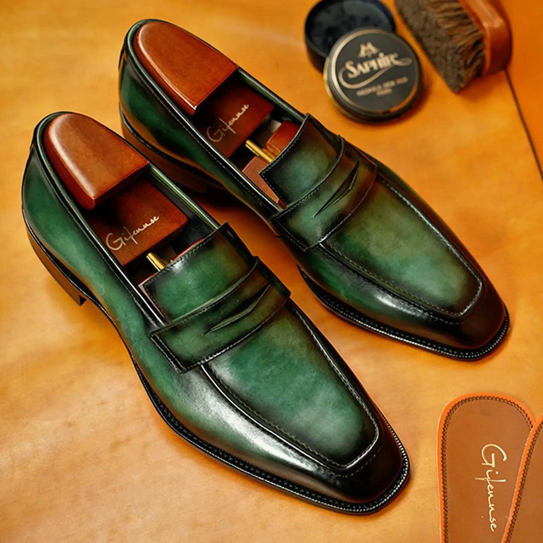 Hand Painted Penny Loafers Gifennse