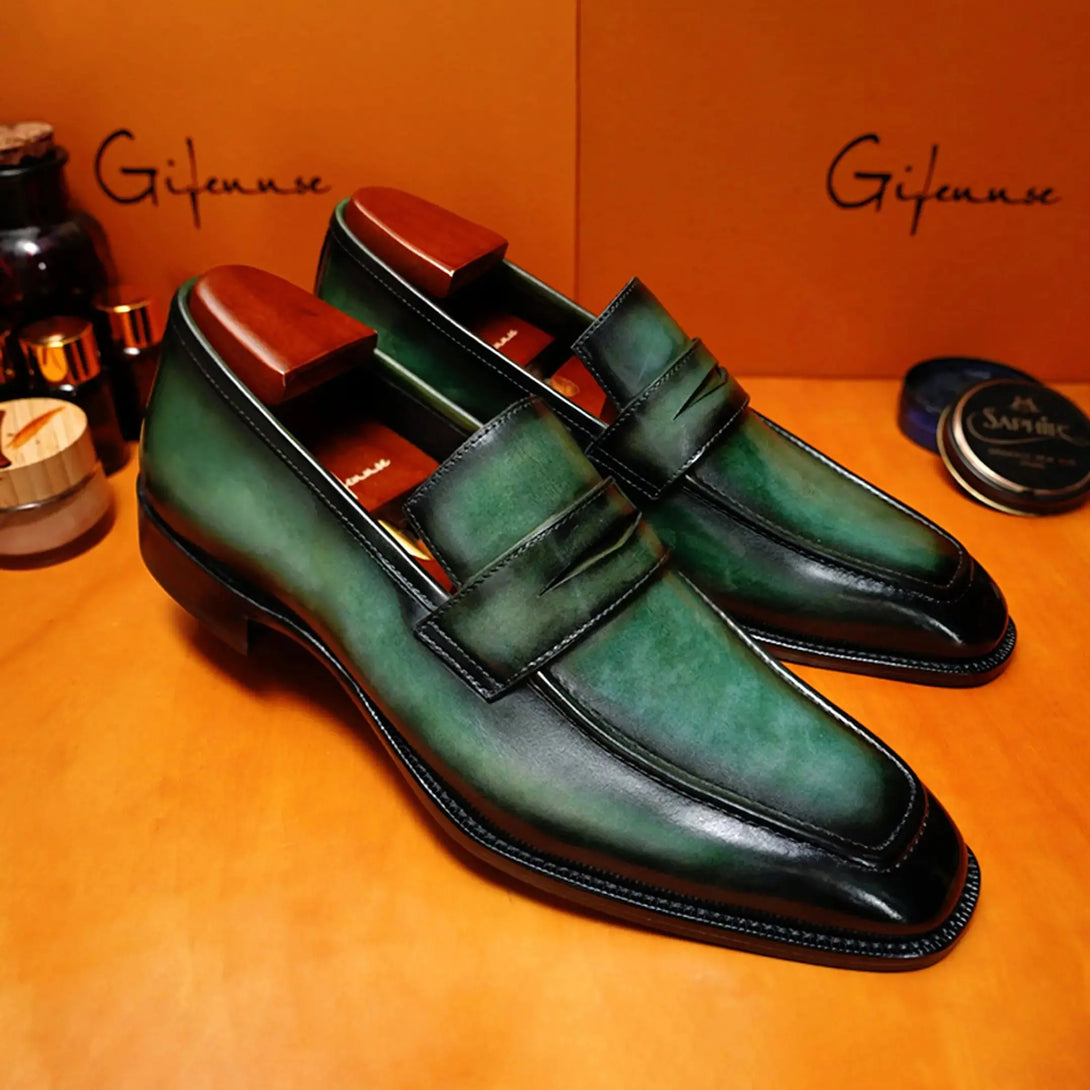 Hand Painted Penny Loafers Gifennse
