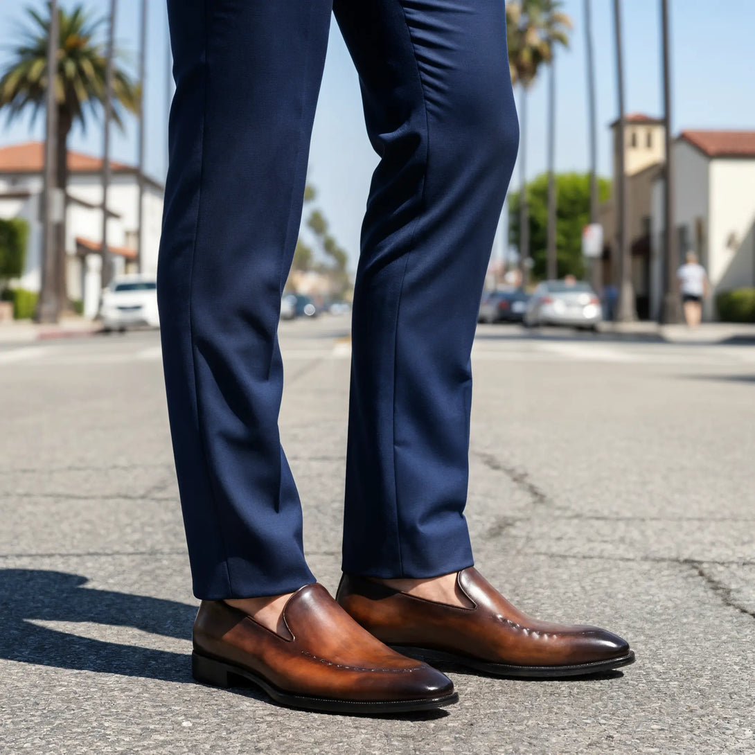 Hand-Dyed Suture Loafers Gifennse