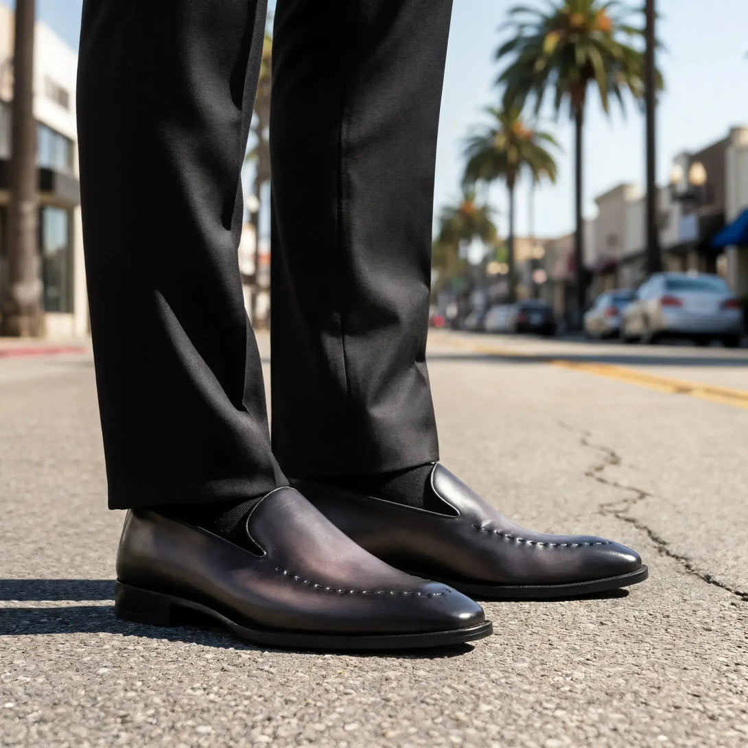 Hand-Dyed Suture Loafers Gifennse