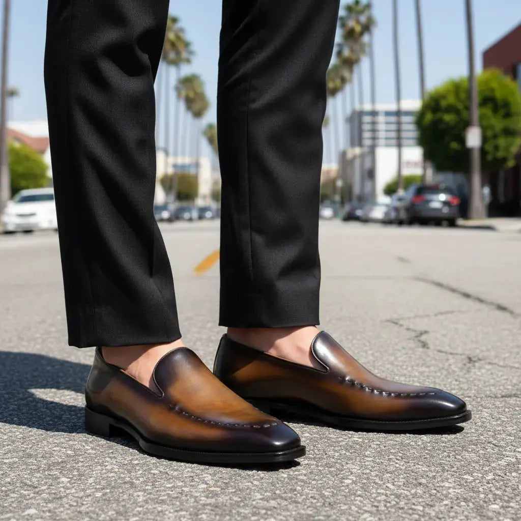 Hand-Dyed Suture Loafers Gifennse