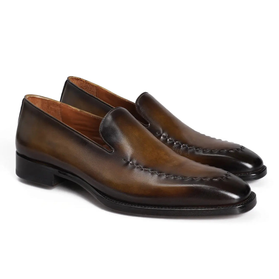 Hand-Dyed Suture Loafers Gifennse