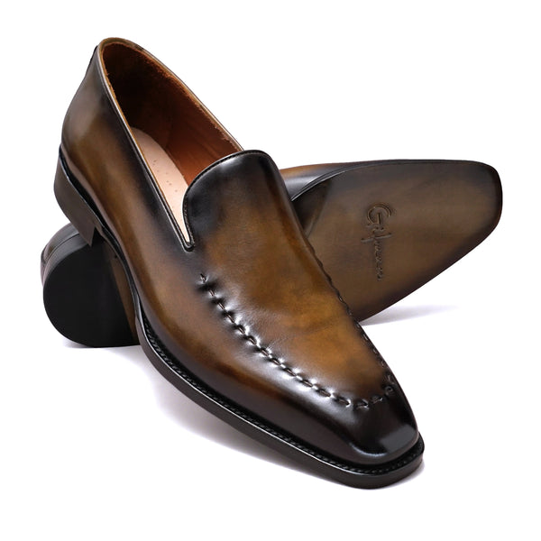 Hand-Dyed Suture Loafers Gifennse