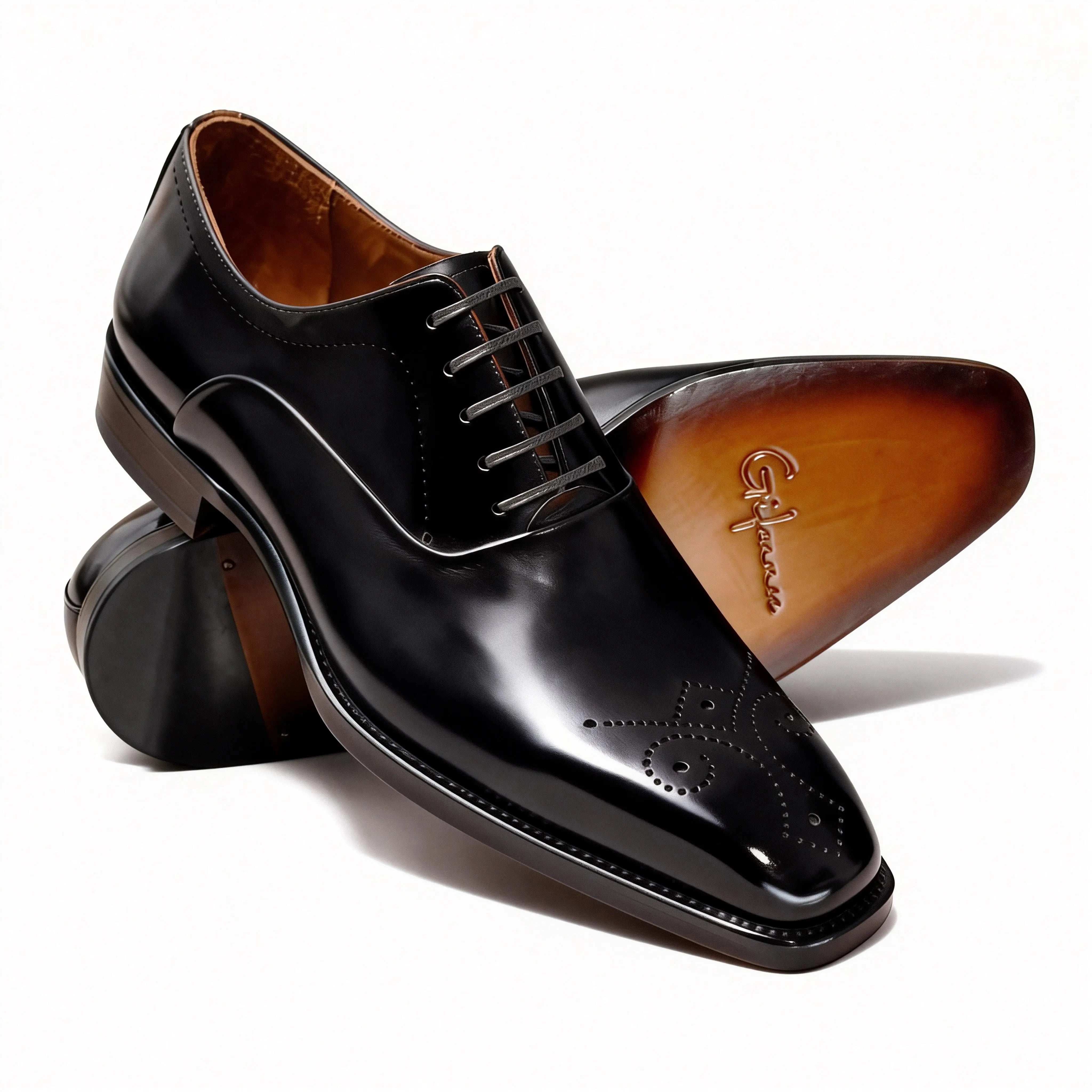 Hand-Dyed Engraved Captoe Oxfords Gifennse