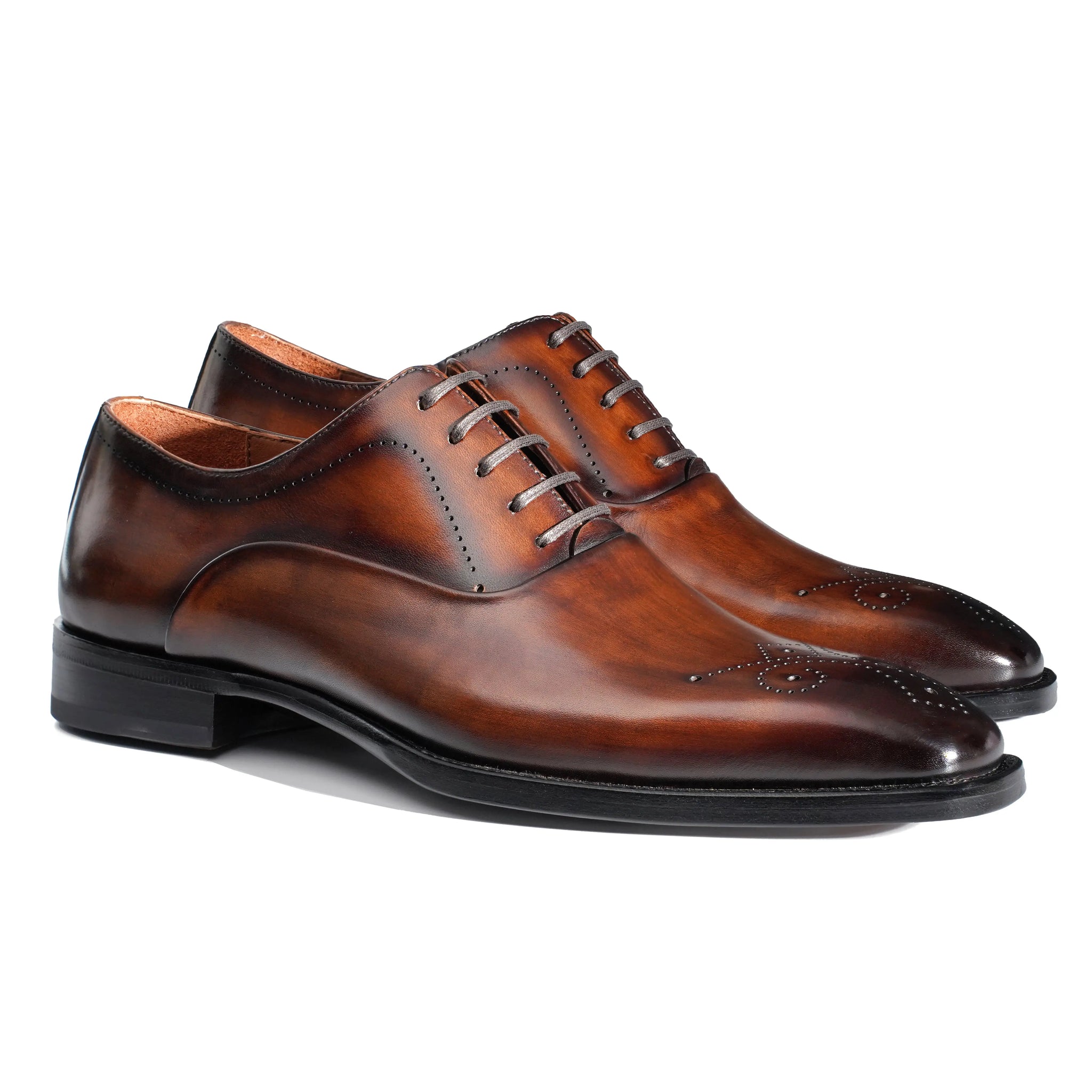 Hand-Dyed Engraved Captoe Oxfords Gifennse