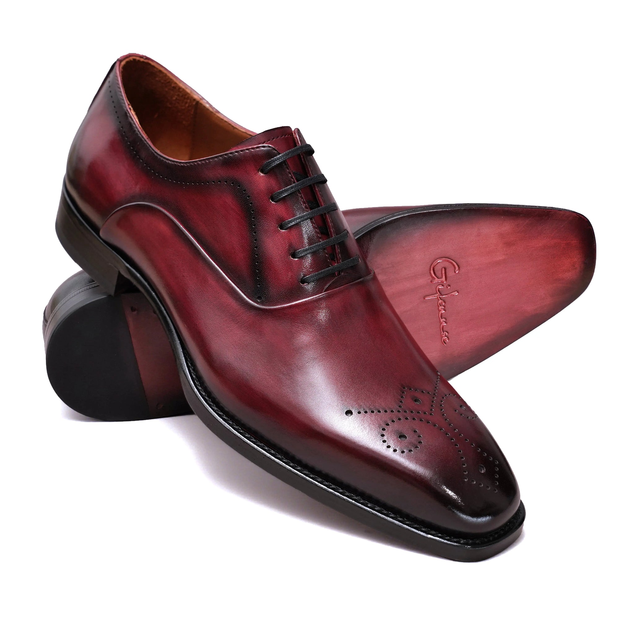 Hand-Dyed Engraved Captoe Oxfords Gifennse