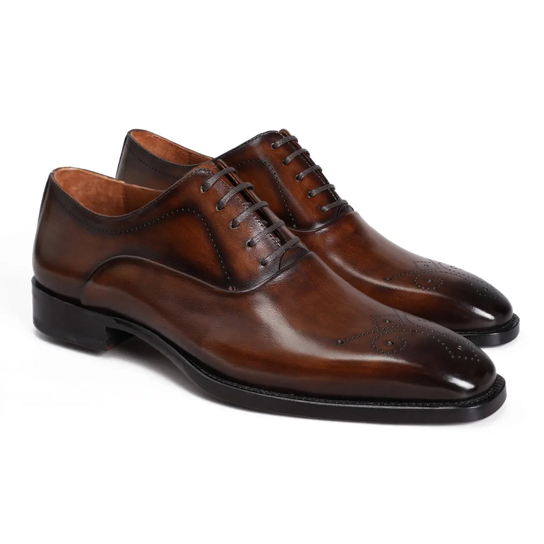 Hand-Dyed Engraved Captoe Oxfords Gifennse