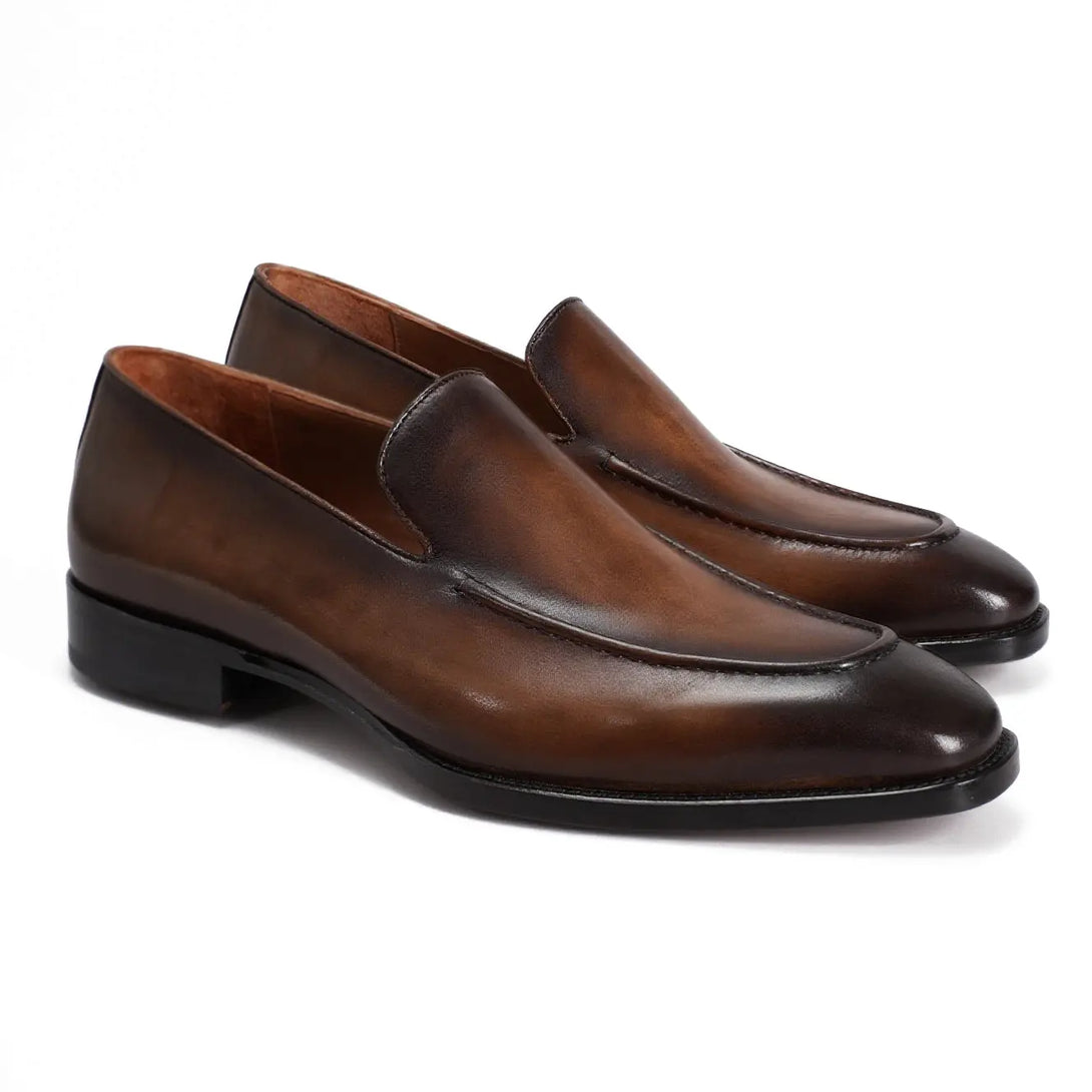 Hand-Dyed Classic Suture Loafers Gifennse