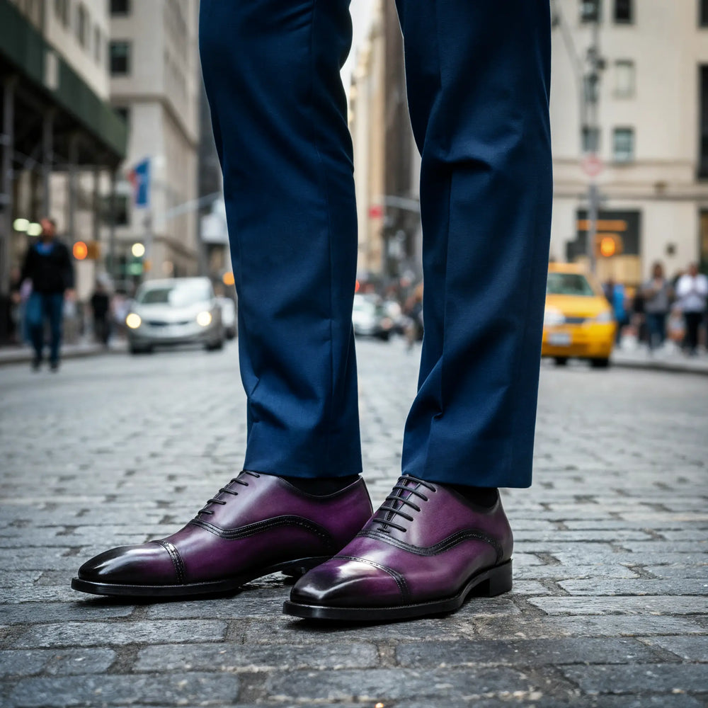 Stylish Hand Painted Classical Oxford Shoes – GIFENNSE display picture 1
