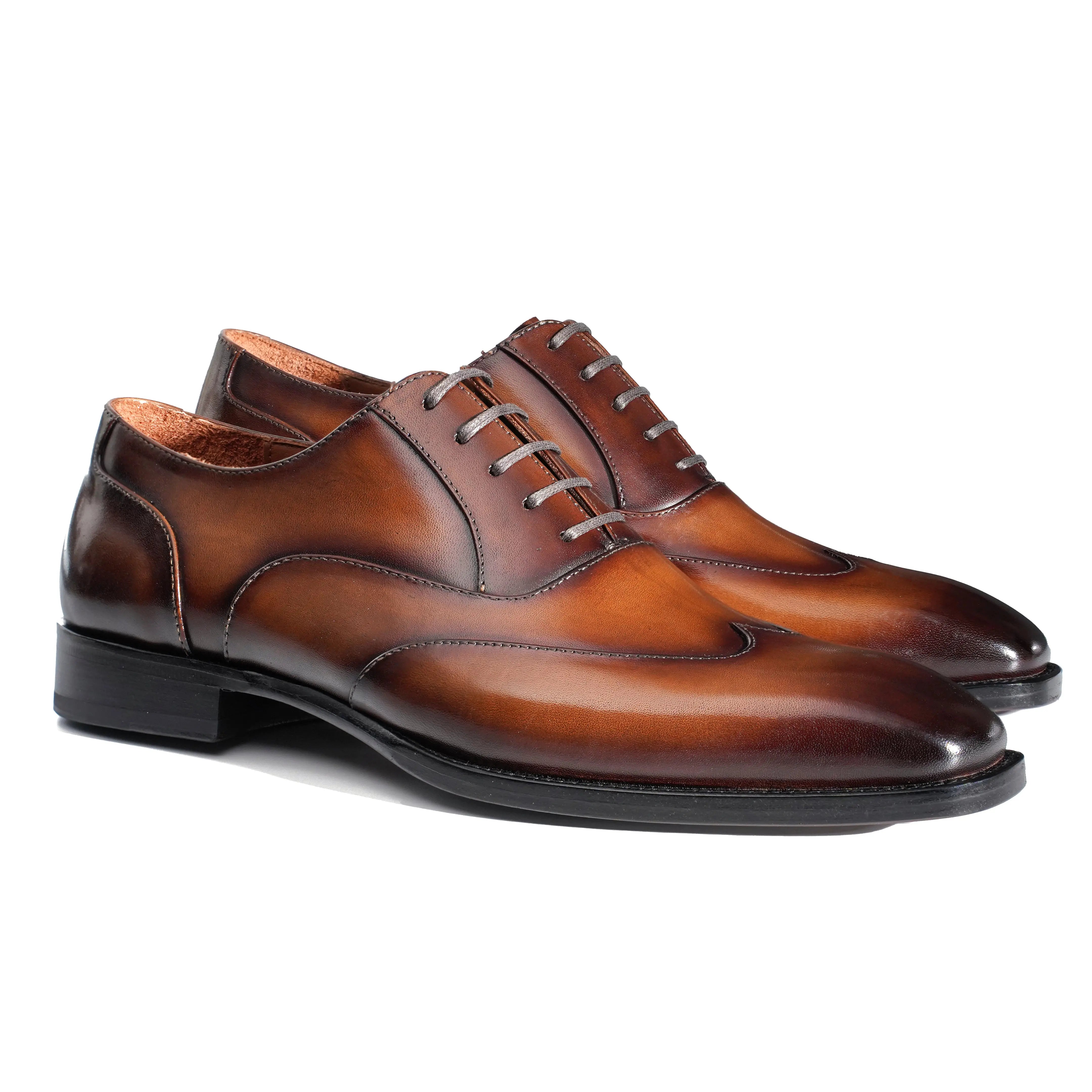 Hand-Dyed Wingtip Oxfords Gifennse