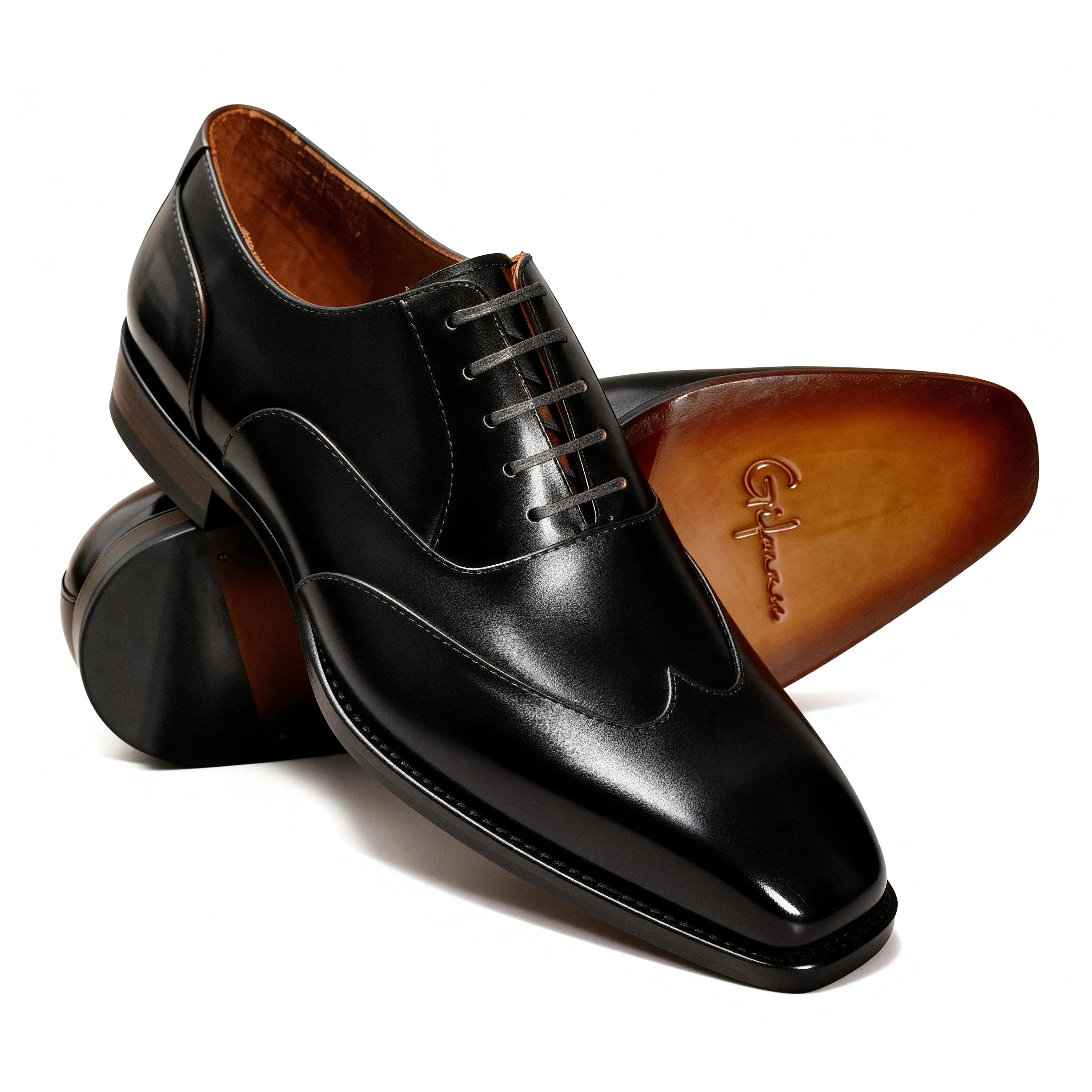 Hand-Dyed Wingtip Oxfords Gifennse