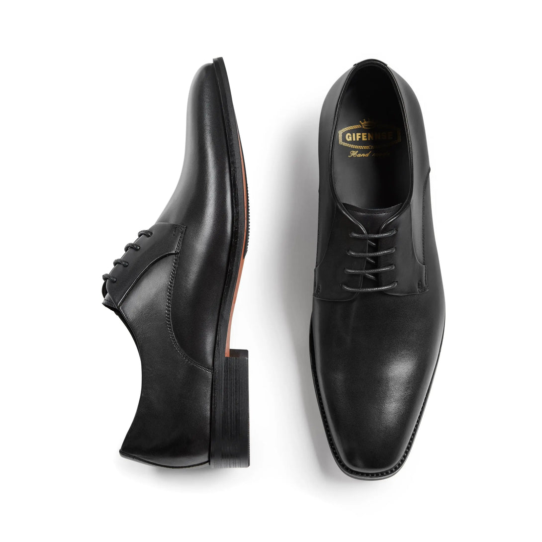 Men's Handmade Leather Modern Classic Lace up Leather Lined Perforated Dress Oxfords Shoes