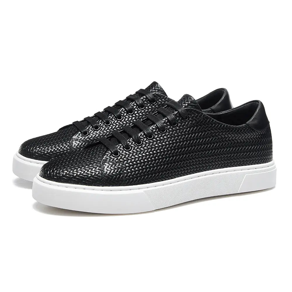 Gifennse Knit Shoes for Men Business Casual Platform Sneakers