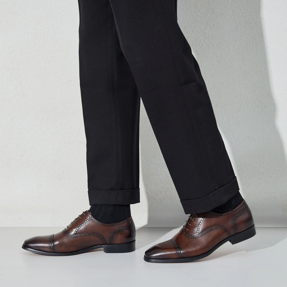 Gifennse Men's Black Oxford Style Shoes