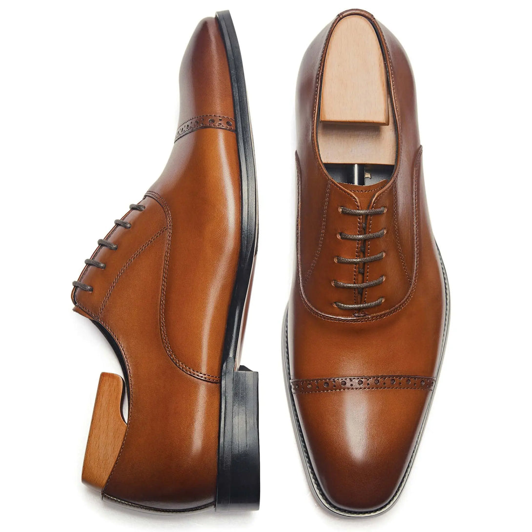 Gifennse Men's Oxford Genuine Leathers Formal Comfortable Dress Shoes