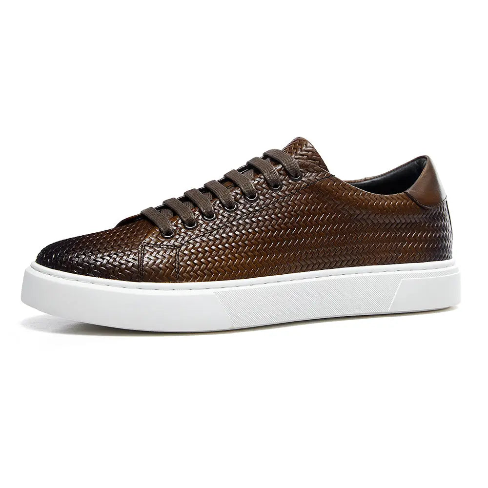 Gifennse Knit Shoes for Men Business Casual Platform Sneakers