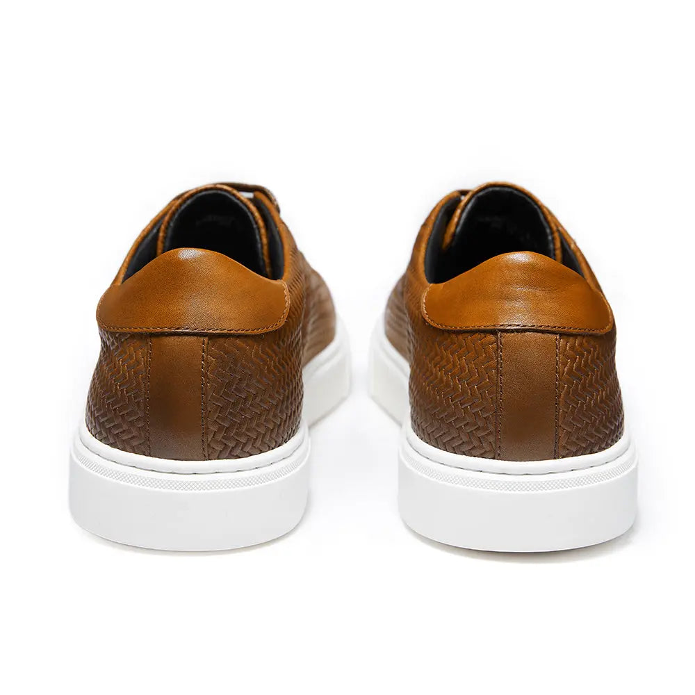 Gifennse Knit Shoes for Men Business Casual Platform Sneakers