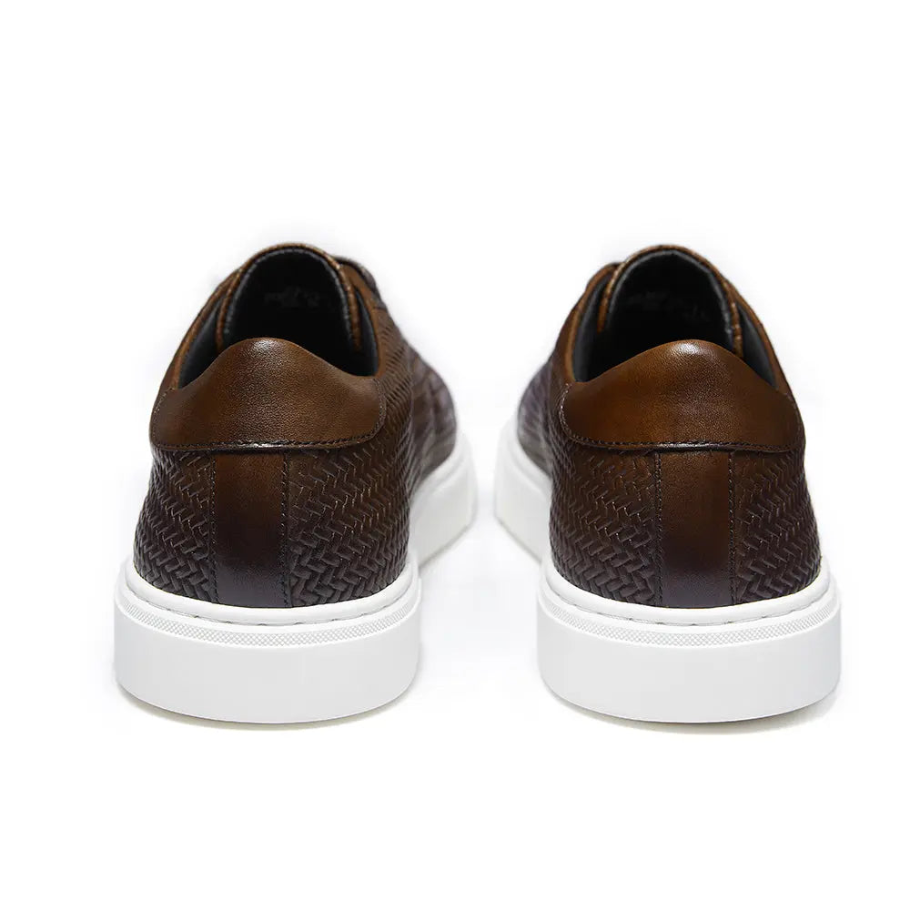 Gifennse Knit Shoes for Men Business Casual Platform Sneakers